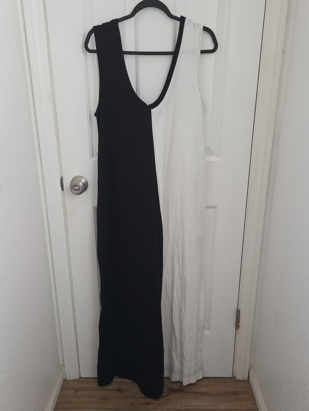 Free People Free-est Black and White Split Maxi Dress - with pockets
